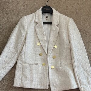 Anne Klein Cream Blazer with Gold Buttons